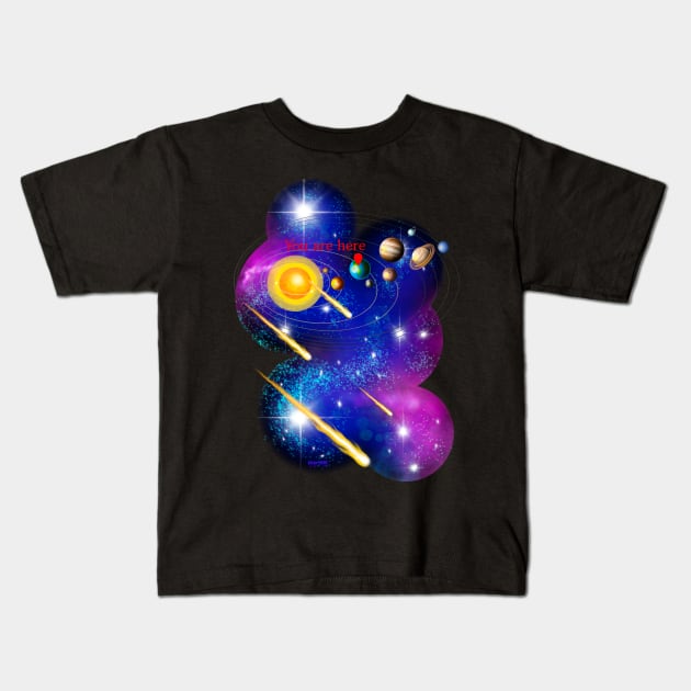 You are here Kids T-Shirt by MetroInk